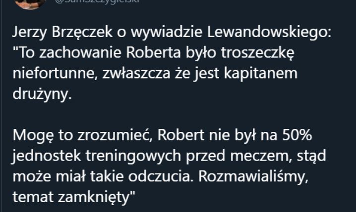 Tak Brzęczek skomentował zachowanie Lewandowskiego... xD